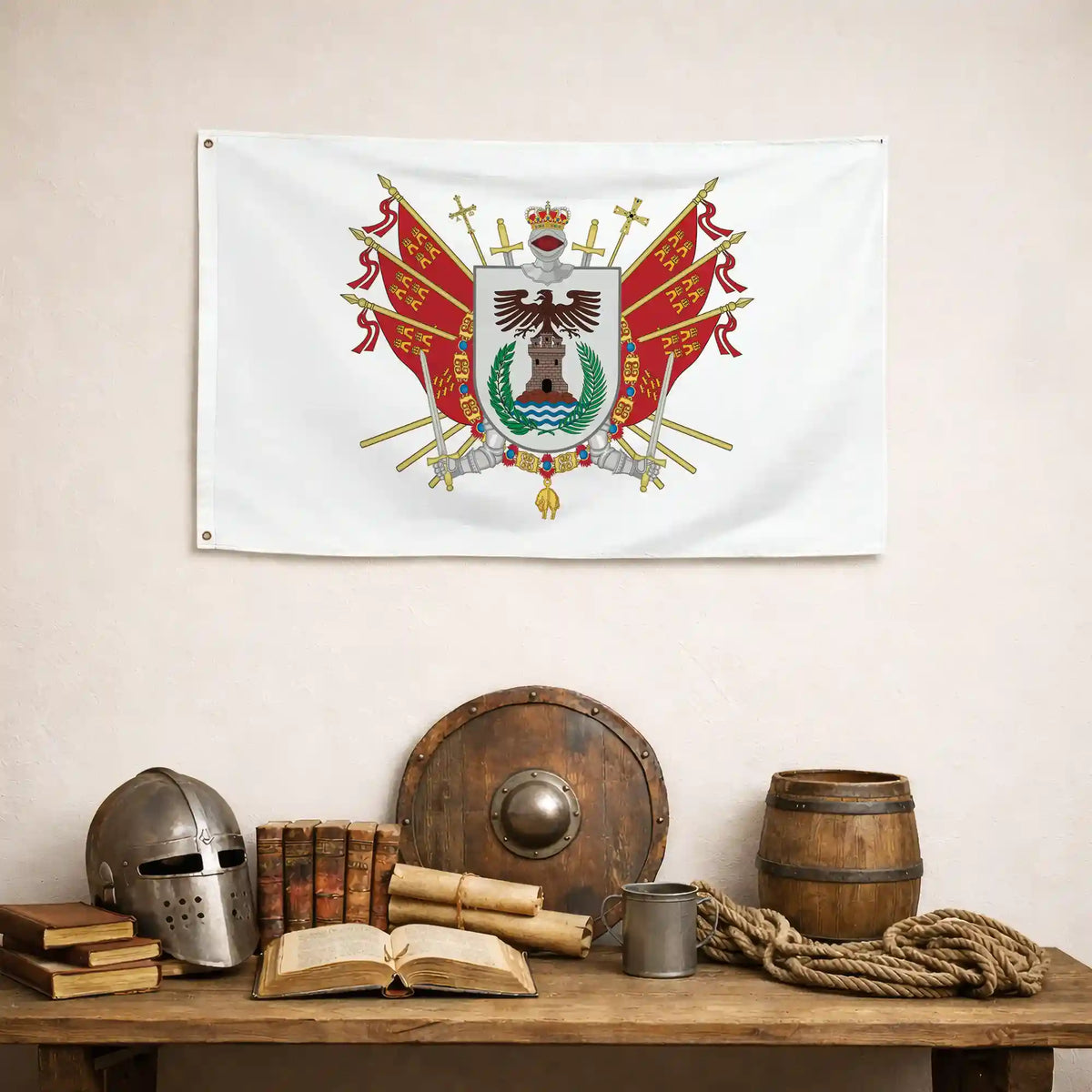 Bandera – Escudo de Águilas - bandera ciudad España