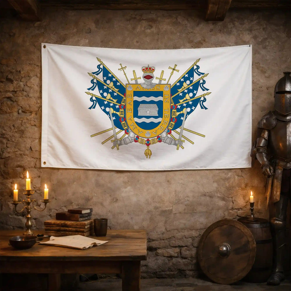 Bandera – Escudo de Ames - bandera ciudad España