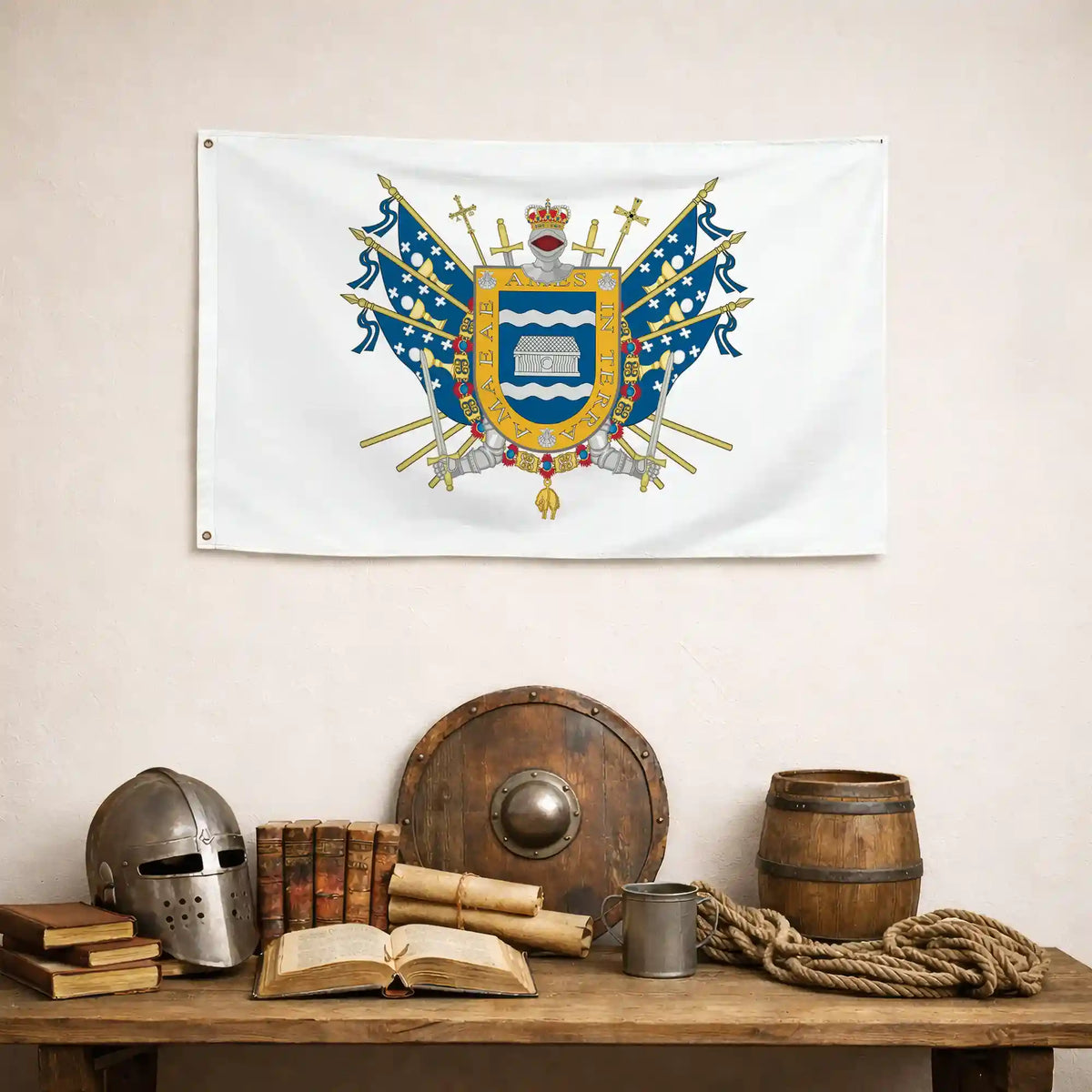 Bandera – Escudo de Ames - bandera ciudad España