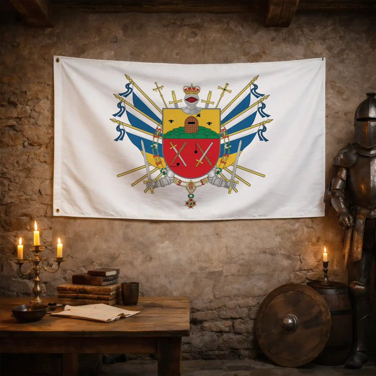 Bandera – Escudo de Arucas - bandera ciudad España