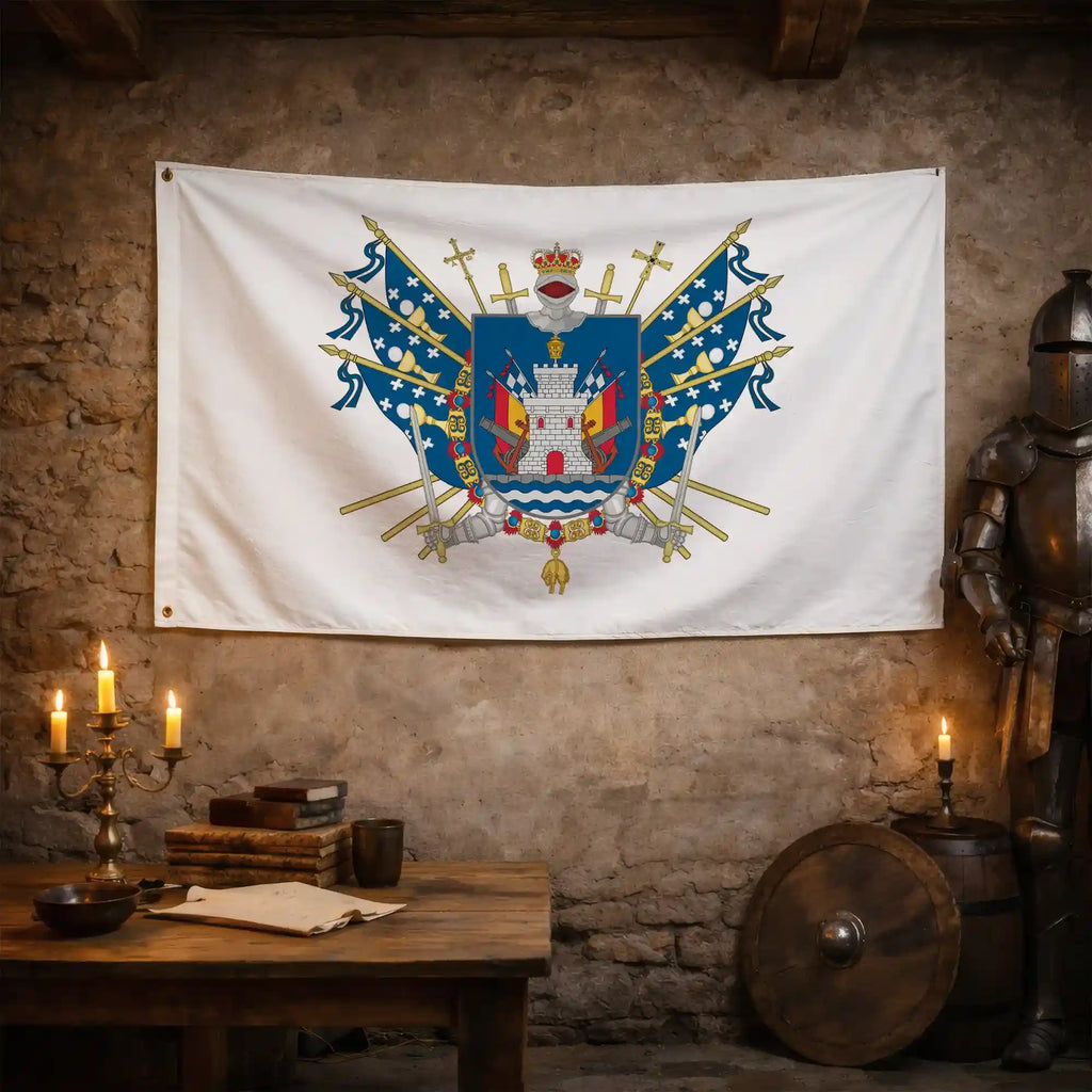 Bandera – Escudo de Ferrol - bandera ciudad España