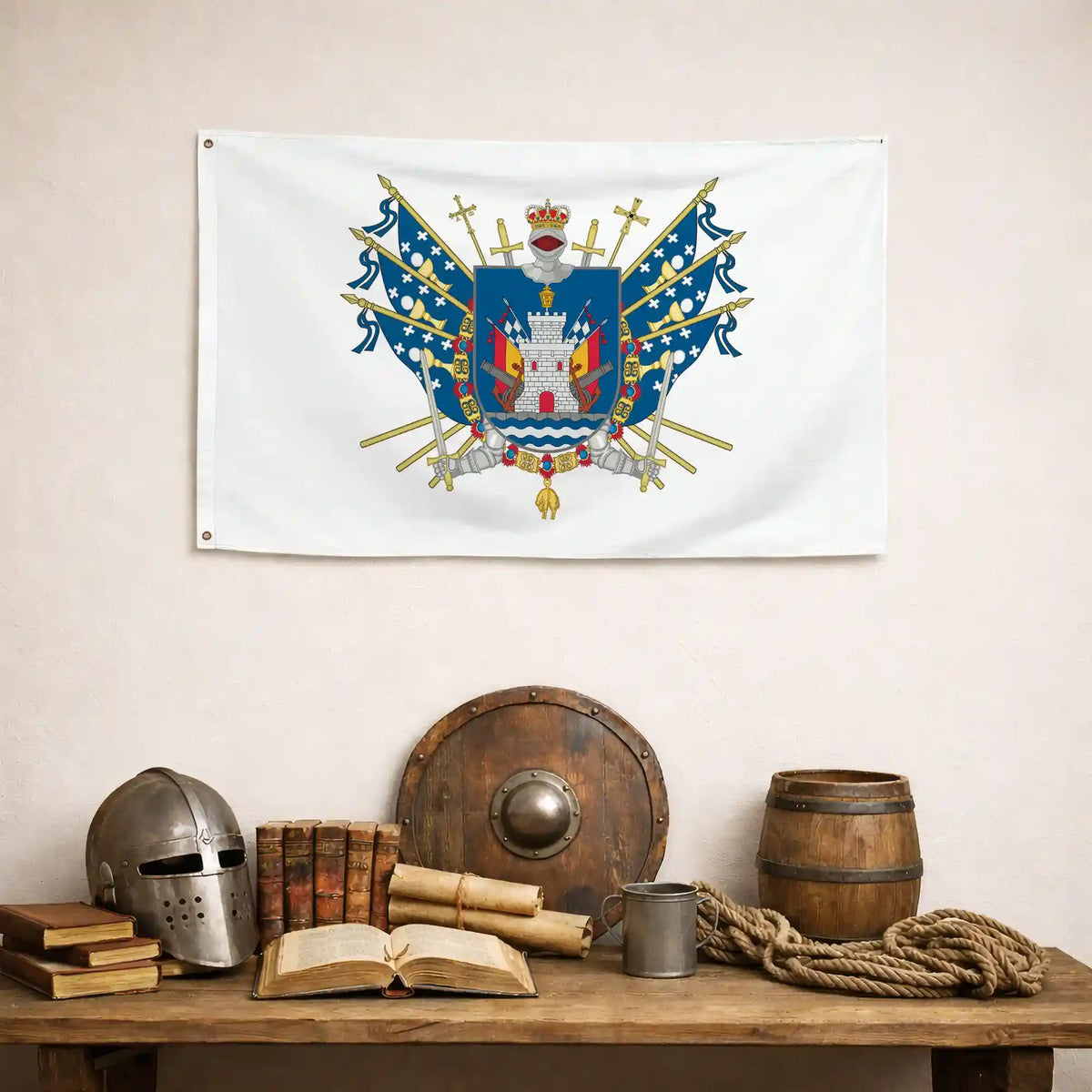 Bandera – Escudo de Ferrol - bandera ciudad España