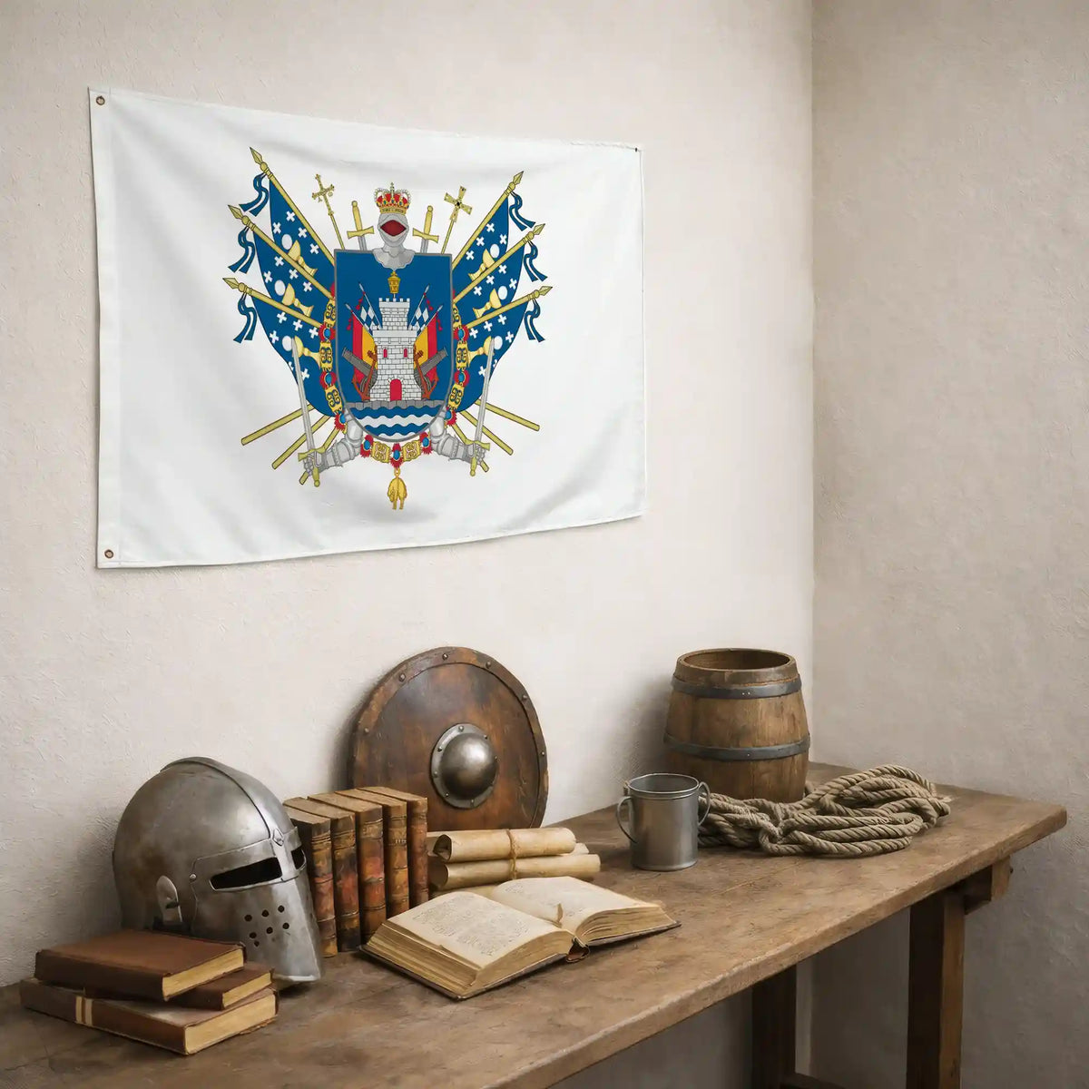 Bandera – Escudo de Ferrol - bandera ciudad España