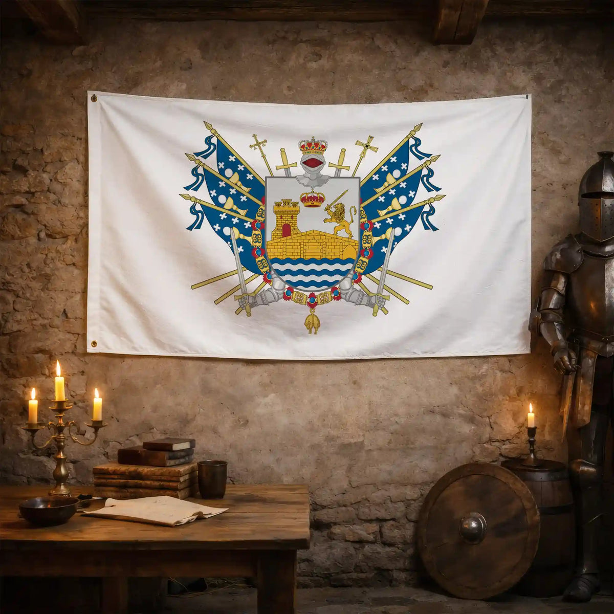 Bandera – Escudo de Ourense - bandera ciudad España