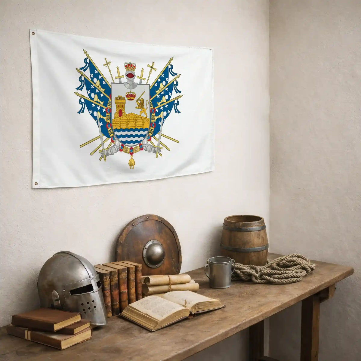Bandera – Escudo de Ourense - bandera ciudad España