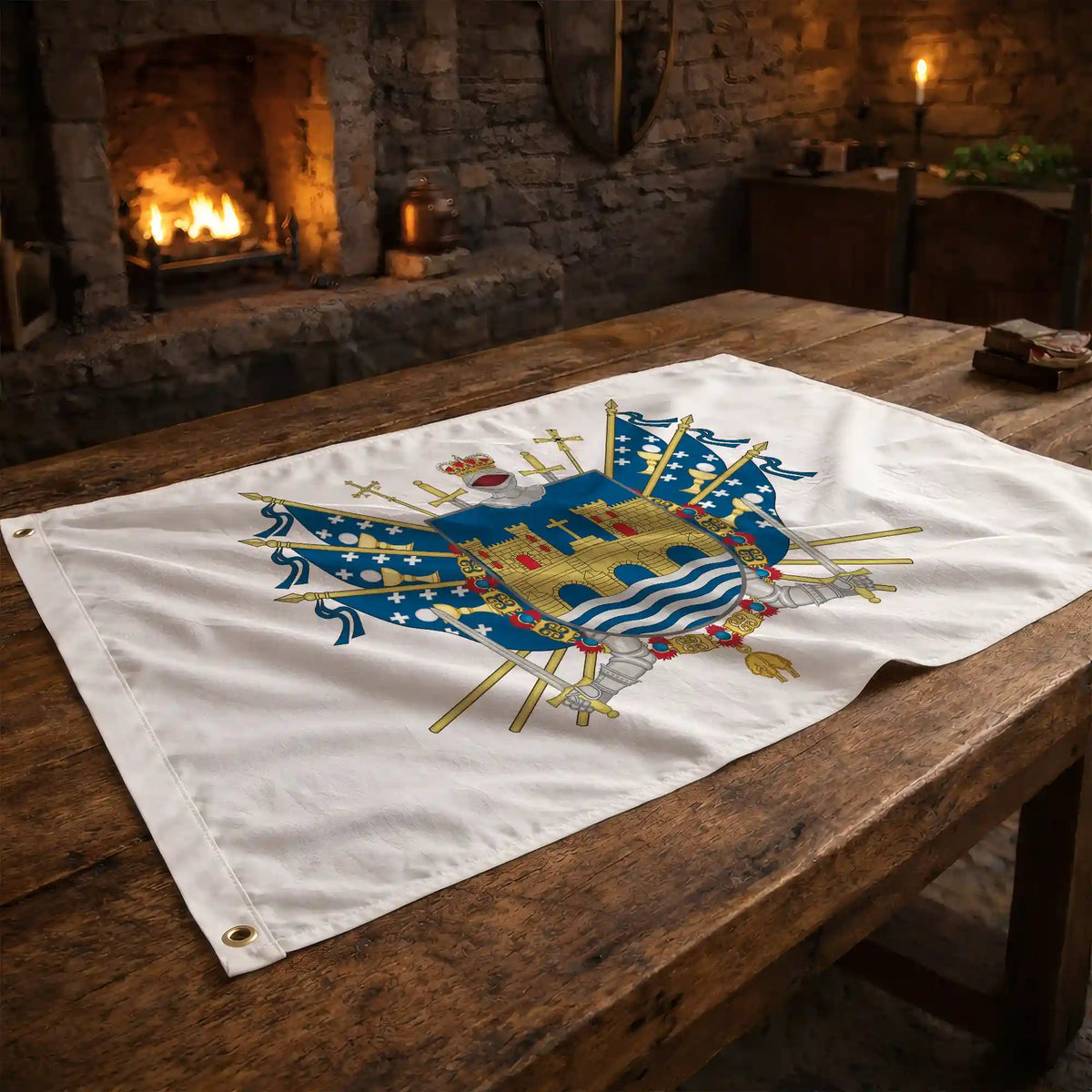 Bandera – Escudo de Pontevedra - bandera ciudad España