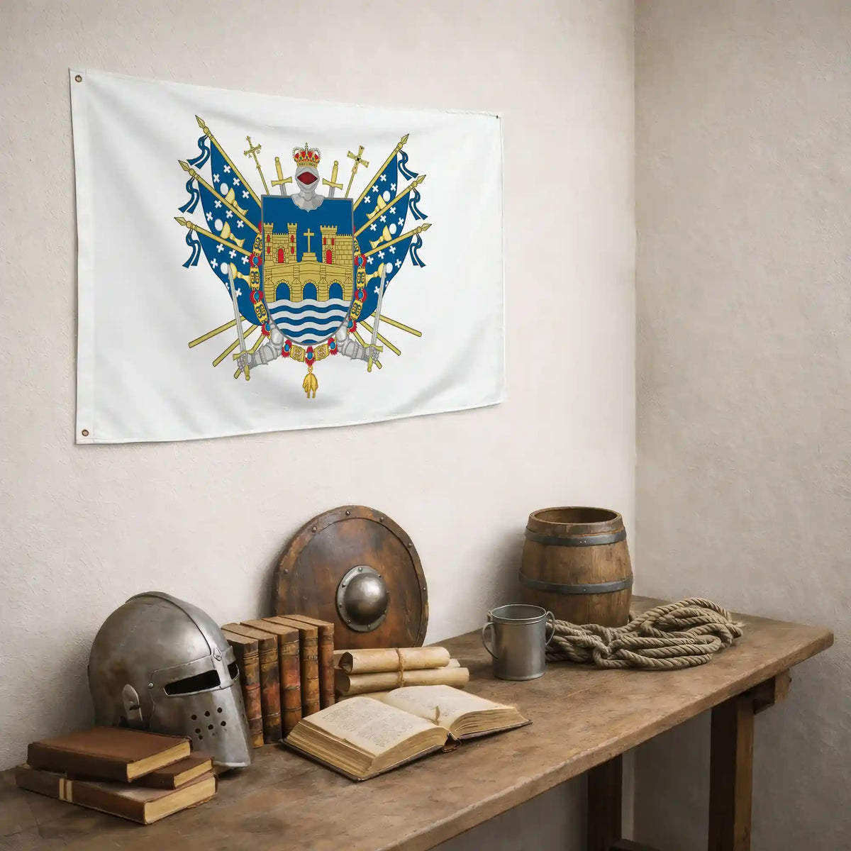 Bandera – Escudo de Pontevedra - bandera ciudad España