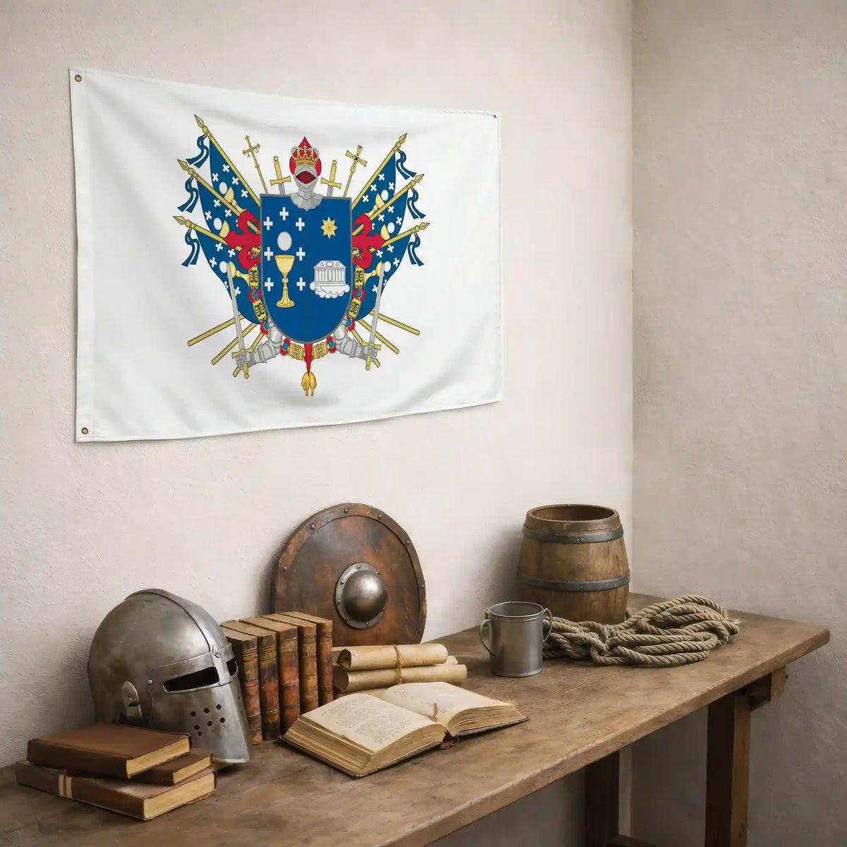 Bandera – Escudo de Santiago de Compostela - bandera ciudad España