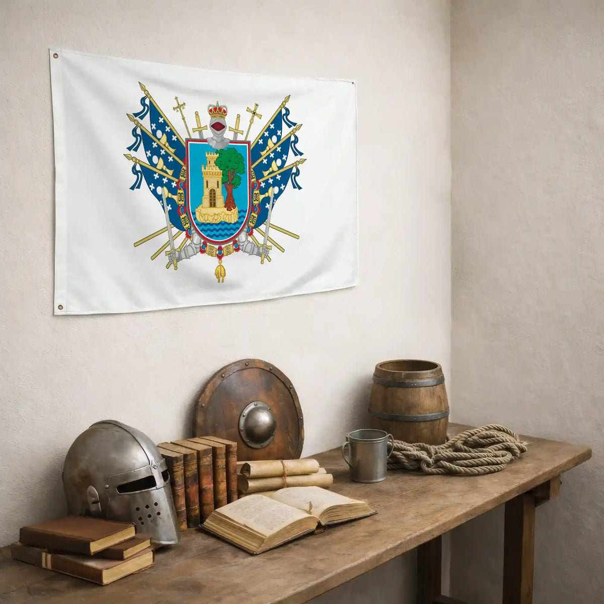 Bandera – Escudo de Vigo - bandera ciudad España