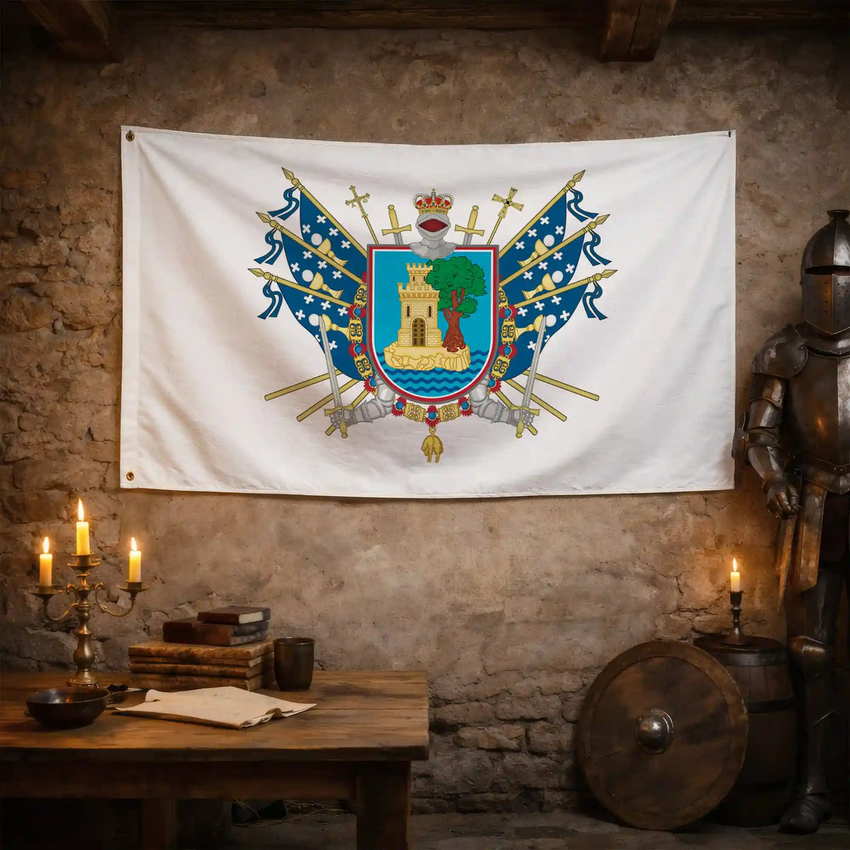 Bandera – Escudo de Vigo - bandera ciudad España