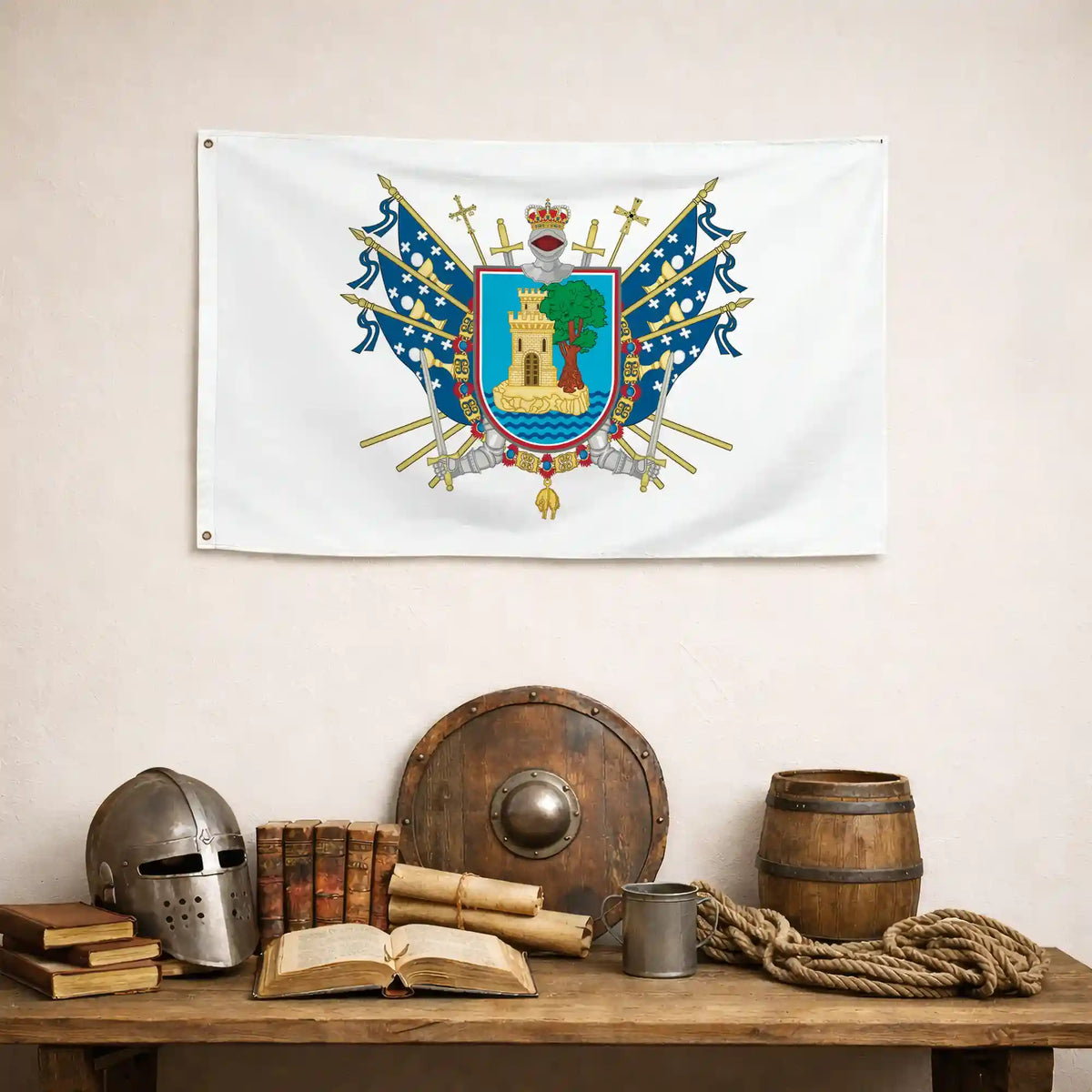 Bandera – Escudo de Vigo - bandera ciudad España