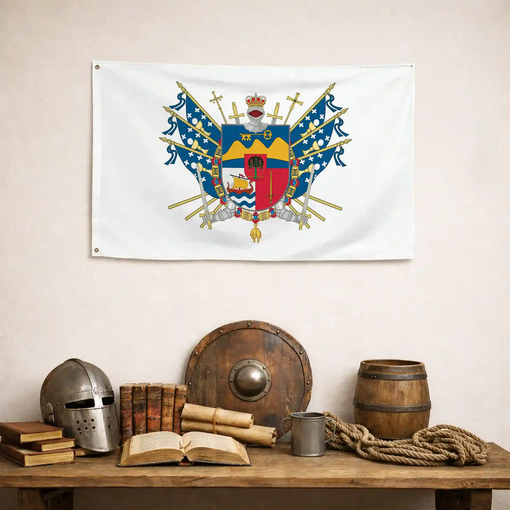 Bandera – Escudo de Vilagarcía de Arousa - bandera ciudad España