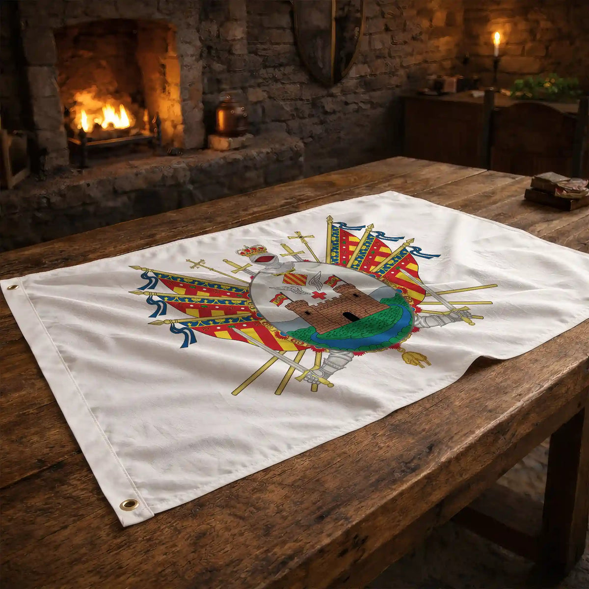 Bandera – Escudo de Alcoy - bandera ciudad España