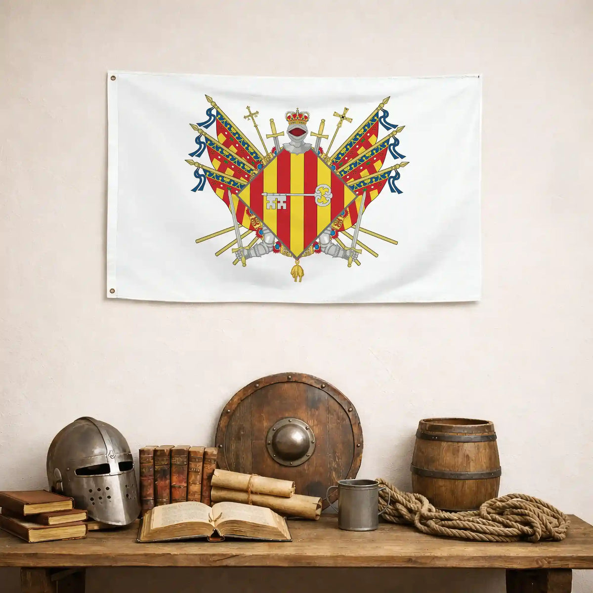Bandera – Escudo de Alzira - bandera ciudad España