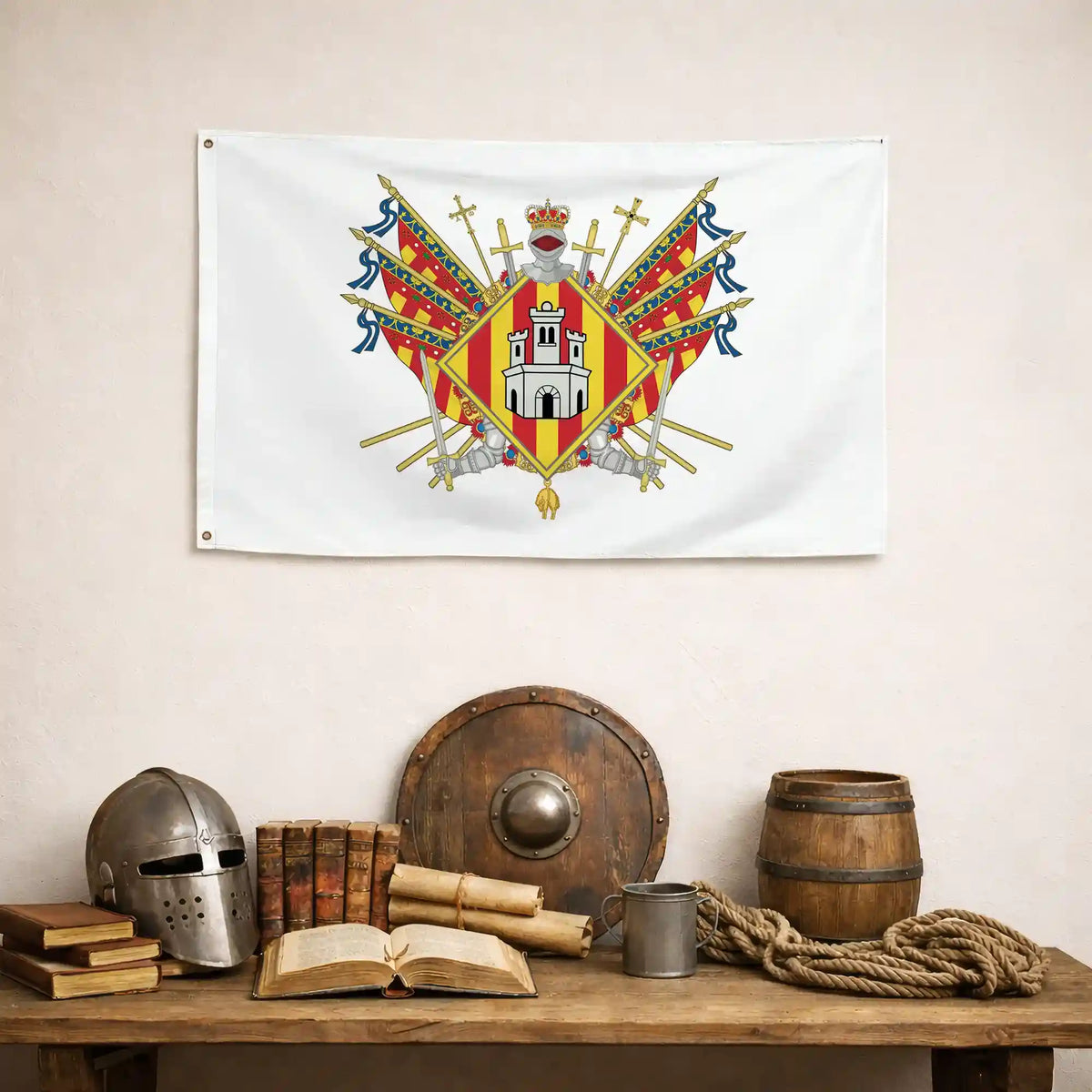 Bandera – Escudo de Castellón de la Plana - bandera ciudad España