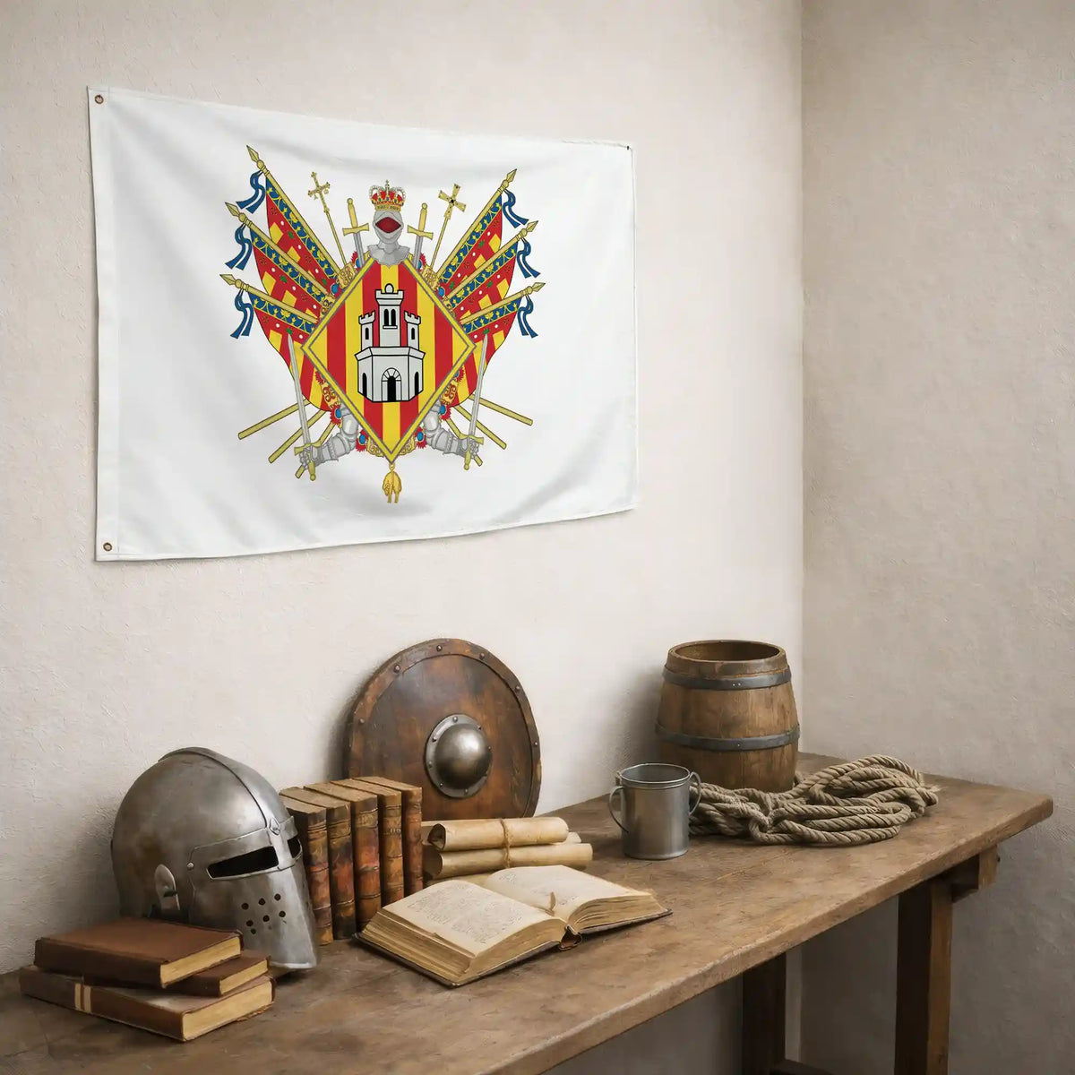 Bandera – Escudo de Castellón de la Plana - bandera ciudad España