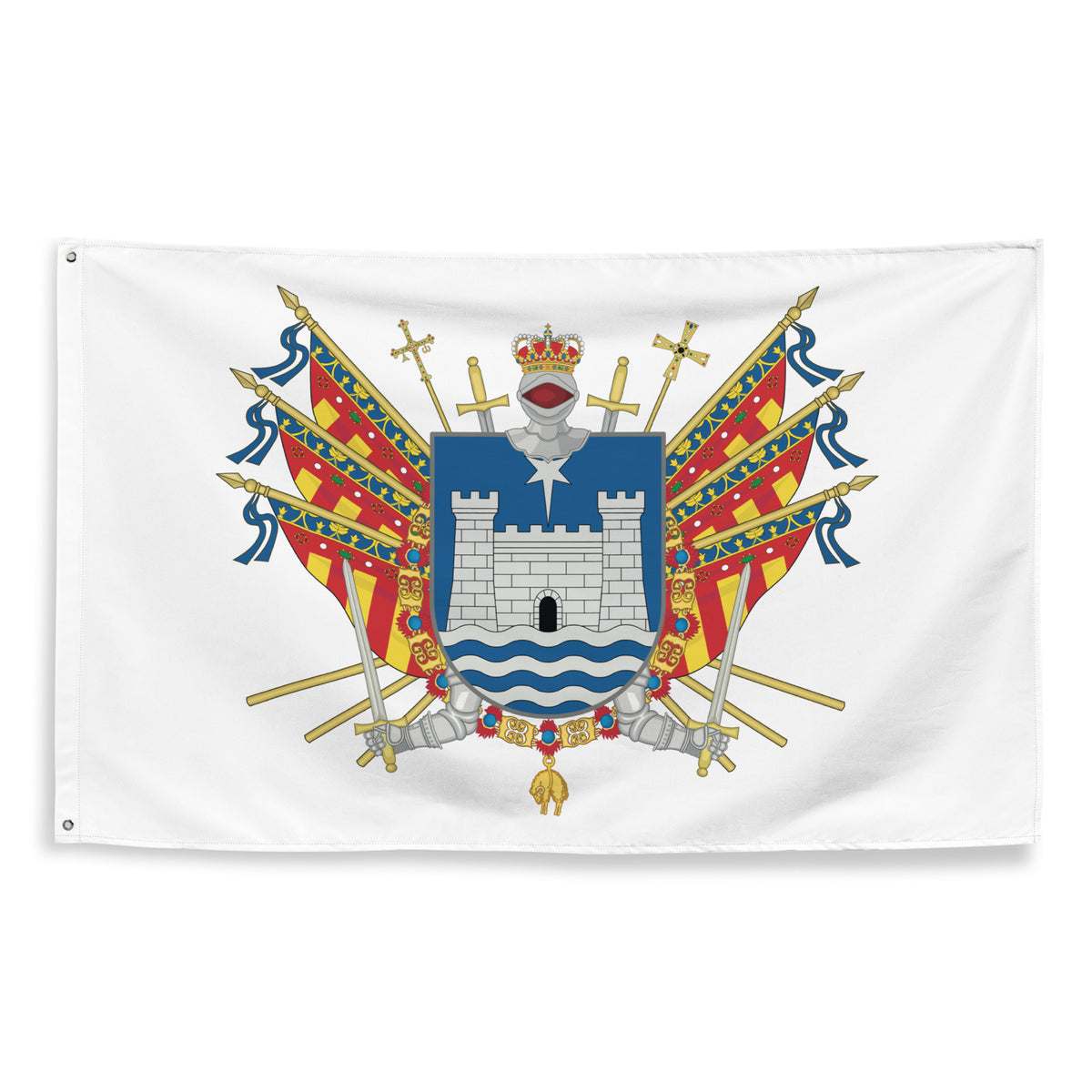 Bandera – Escudo de Gandía - bandera ciudad España