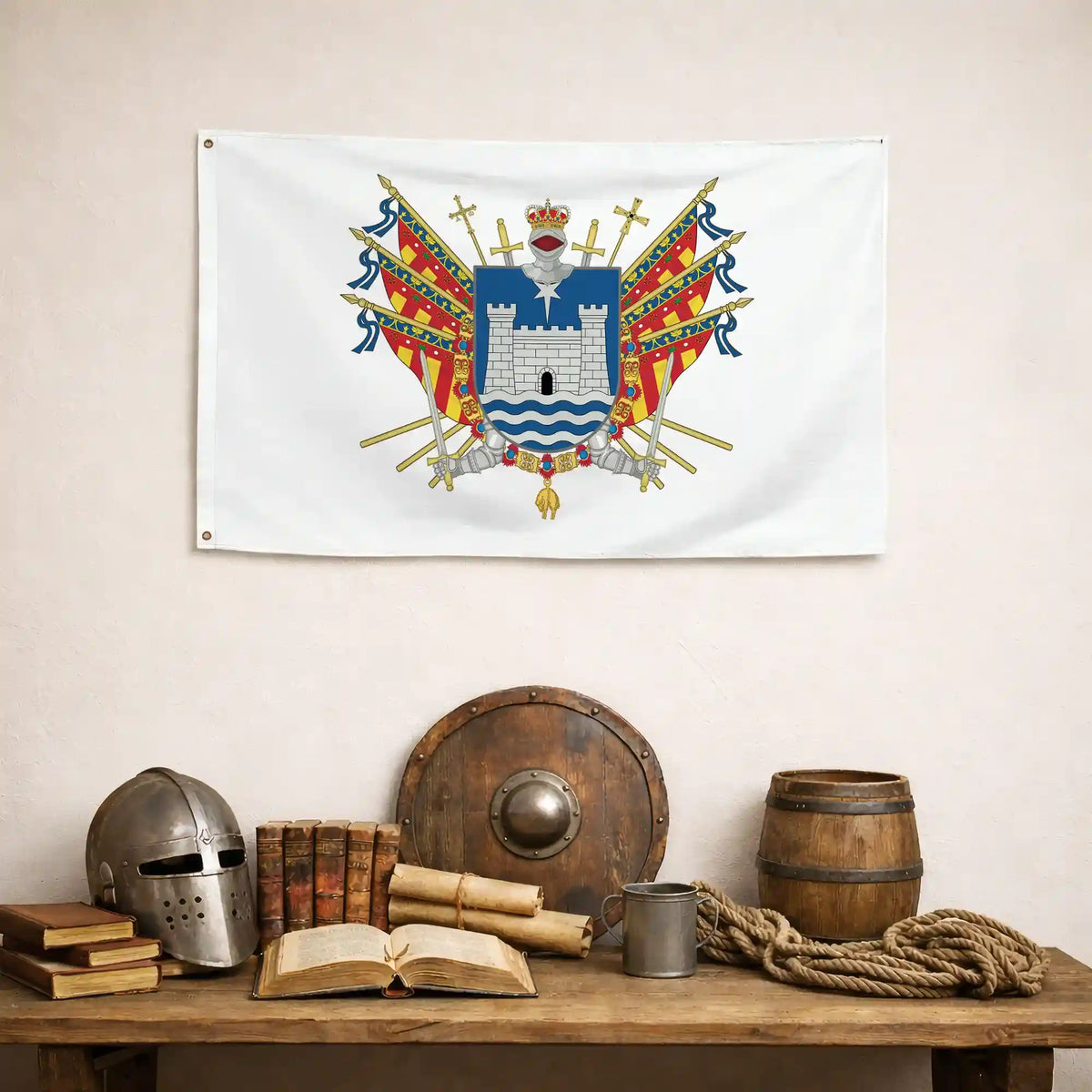 Bandera – Escudo de Gandía - bandera ciudad España